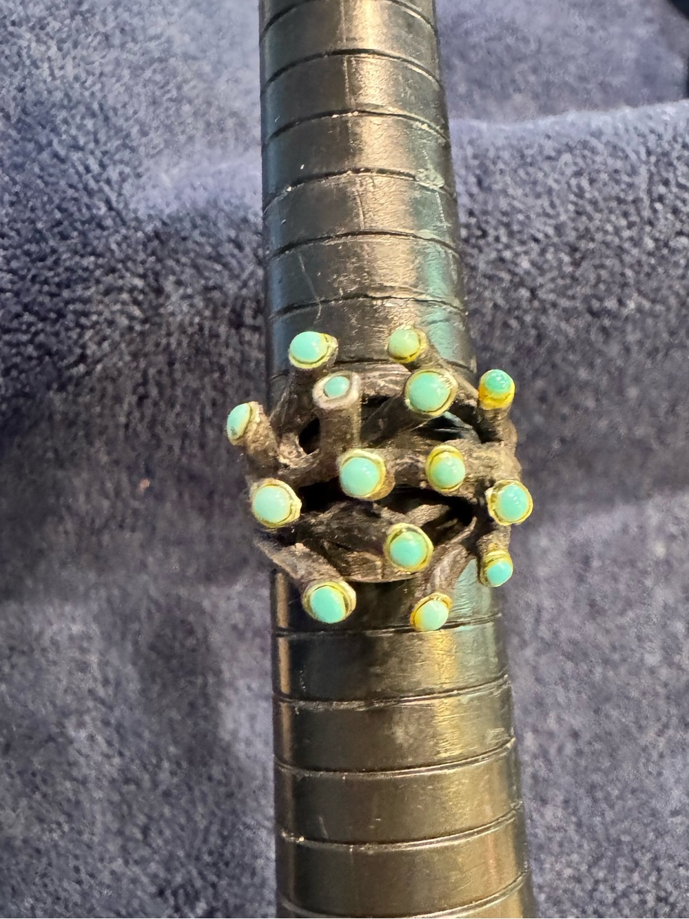 Vintage Turquoise Snake Eyes Ring